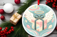 Round Christmas Ornament Sublimation|Clipart Product Image 1