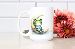 Watercolor Whimsical Cute Baby Frog Dressed Clipart Product Image 2
