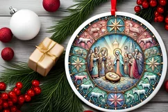 Round Christmas Ornament Sublimation|Clipart Product Image 1