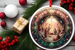 Round Christmas Ornament Sublimation|Clipart Product Image 1