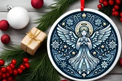 Round Christmas Ornament Sublimation|Clipart Product Image 1