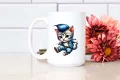 Agressive Baby Cat Jumping in Jeans, Transparent PNG Product Image 2