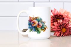 Abstract Glossy Nasturtium Watercolor Clipart Product Image 2