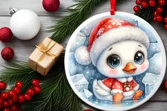 Round Christmas Ornament Sublimation|Clipart Product Image 2