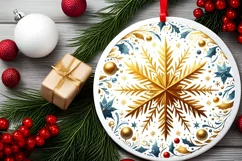 Round Christmas Ornament Sublimation|Clipart Product Image 2