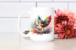 Cupid Angel Of Love Gesture Watercolor Florals Clipart Product Image 3