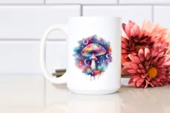 Watercolor Magical Mushroom | Sublimation Clipart Product Image 2