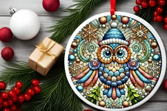 Round Christmas Ornament Sublimation|Clipart Product Image 1