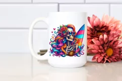 Detailed Skeleton with Surfboard, Transparent PNG Product Image 2