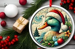Round Christmas Ornament Sublimation|Clipart Product Image 1