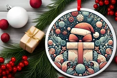 Round Christmas Ornament Sublimation|Clipart Product Image 1