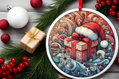 Round Christmas Ornament Sublimation|Clipart Product Image 1