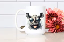 Funny Rhino Portrait Smiling | Sunglasses Clipart Product Image 2