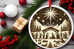 Round Christmas Ornament Sublimation|Clipart Product Image 2