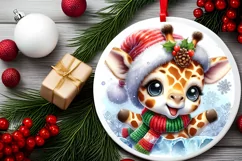 Round Christmas Ornament Sublimation|Clipart Product Image 2