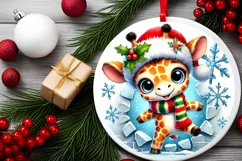 Round Christmas Ornament Sublimation|Clipart Product Image 2