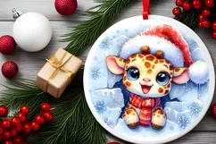 Round Christmas Ornament Sublimation|Clipart Product Image 2