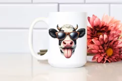 Funny Cow Portrait Smiling | Sunglasses Clipart Product Image 2