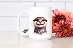 Funny Otter Portrait Smiling | Diva Look Clipart Product Image 2