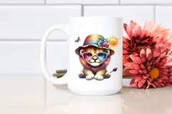 Colorful Cute Baby Lion with Sunglasses and Sun Hat Product Image 2