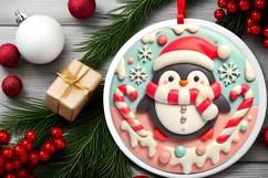 Round Christmas Ornament Sublimation|Clipart Product Image 1