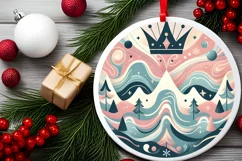 Round Christmas Ornament Sublimation|Clipart Product Image 1