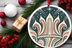 Round Christmas Ornament Sublimation|Clipart Product Image 1