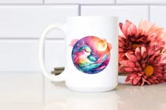 Vibrant Watercolor Pastel Hummingbird Sleeping on the Moon Product Image 2