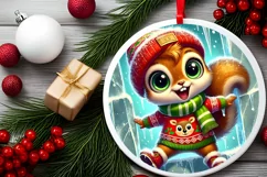 Round Christmas Ornament Sublimation|Clipart Product Image 1