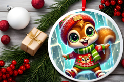 Round Christmass Ornament PNG Product Image 2