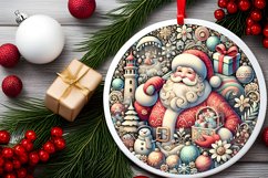 Round Christmas Ornament Sublimation|Clipart Product Image 2
