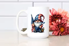 Detailed Watercolor Patriotic Construction Gnome with USA Product Image 2