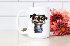 Dog Big Eyes Farm Jeans Standing Goofy | Sublimation | Product Image 2