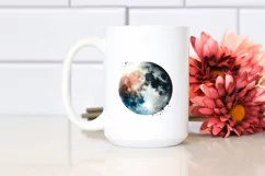 Colorful Moon with Baby Macaw | Sublimation | Clipart Product Image 2
