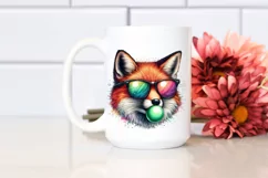 Fox Portrait Sunglasses Hummingbird | Sublimation | Clipart Product Image 2