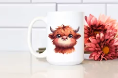 Funny Expressive Highland Cow, Transparent PNG Product Image 2
