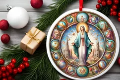 Round Christmas Ornament Sublimation|Clipart Product Image 2