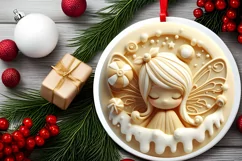 Round Christmas Ornament Sublimation|Clipart Product Image 1