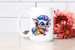 Cute Baby Unicorn with Raincoat, PNG Product Image 2
