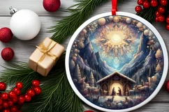 Round Christmas Ornament Sublimation|Clipart Product Image 2