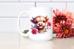 Colorful Baby Cow, Carnation | Sublimation | Clipart Product Image 2
