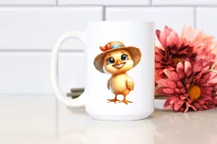 Watercolor Funny Baby Chicken in Sun Hat | Sublimation | Product Image 2