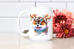 Enthusiastic Watercolor Akita PNG Product Image 2