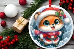 Round Christmas Ornament Sublimation|Clipart Product Image 1