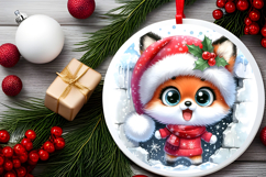 Round Christmass Ornament PNG Product Image 2