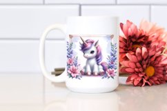 Pastel Baby Unicorn with Frame | Clipart Product Image 2