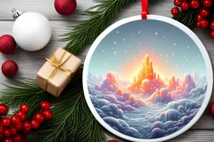 Round Winter Scene with Molten Candy PNG Product Image 2