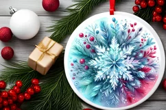 Round Christmas Ornament Sublimation|Clipart Product Image 2