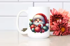 Cute Santa with Ornaments PNG Product Image 2