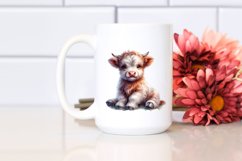 Cute Watercolor Highland Cow | Sublimation | Clipart Product Image 2